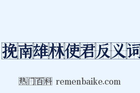 挽南雄林使君反义词是什么意思的图片